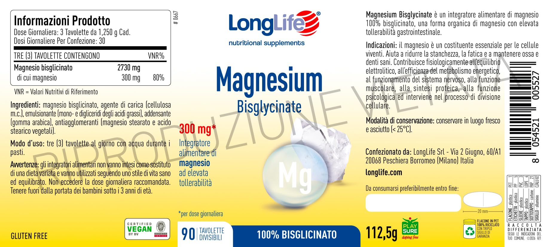 longlife-magnesium-bisglycinate-magnesio-bisglicinato-90-tavolette-vegano-senza- image 3