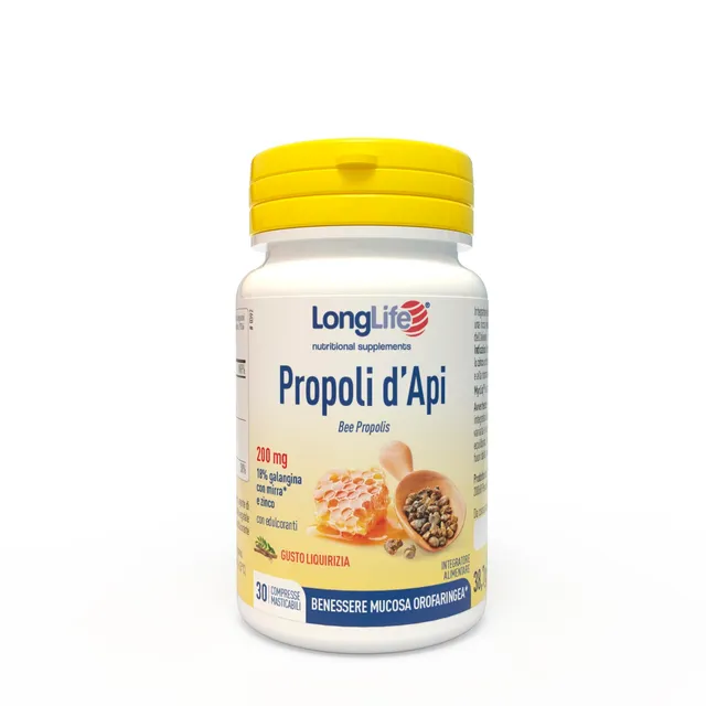 longlife-propoli-d-api-mirra-e-zinco-30-compresse-masticabili image 1