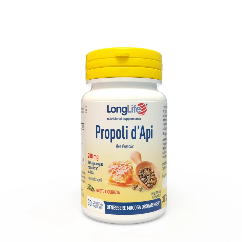 longlife-propoli-d-api-mirra-e-zinco-30-compresse-masticabili image 1