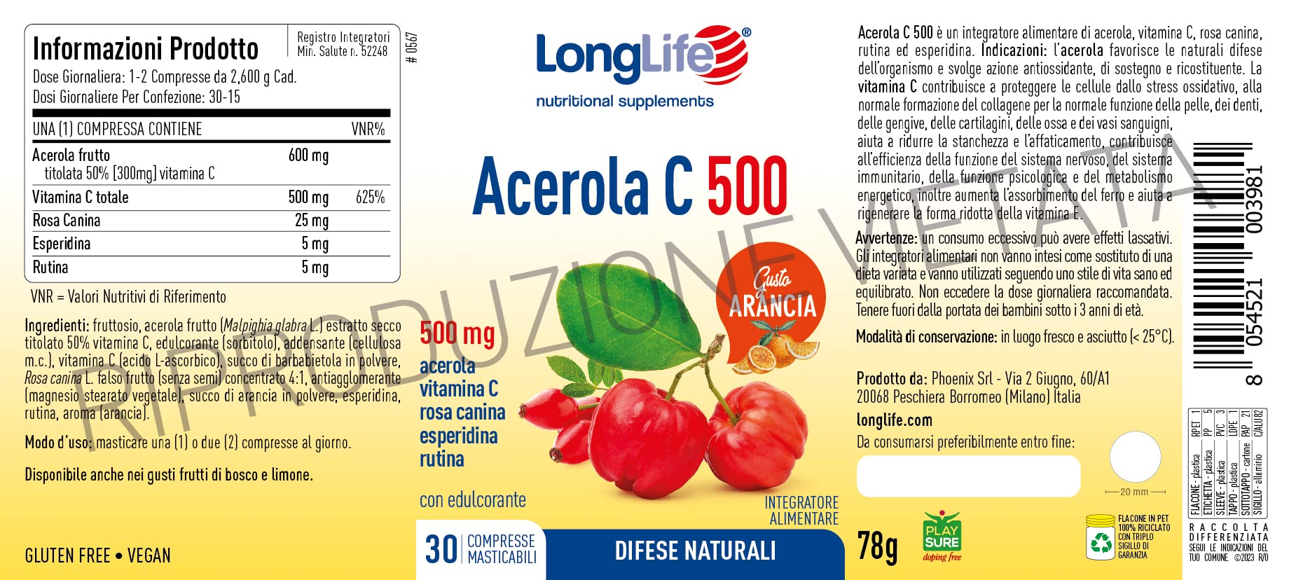 longlife-acerola-c-500-vitamina-c-masticabile-gusto-arancia-30-compresse image 3