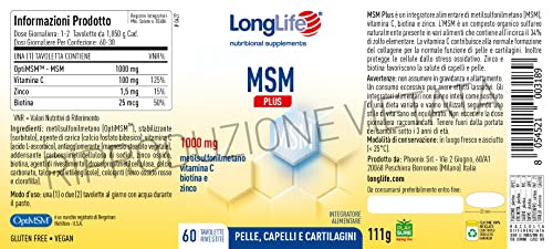 longlife-msm-plus-con-optimsm-vitamina-c-biotina-e-zinco-60-tavolette image 8