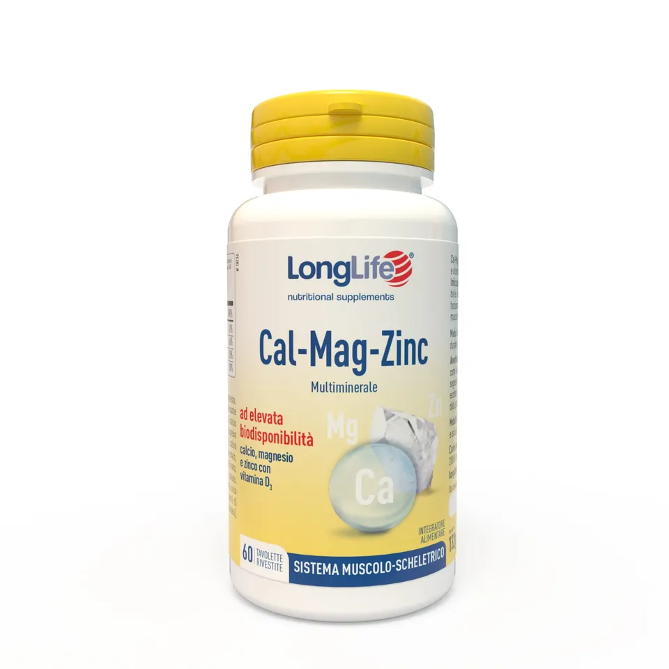longlife-cal-mag-zinc-con-vitamina-d-integratore-ossa-e-muscoli-60-tavolette image 1