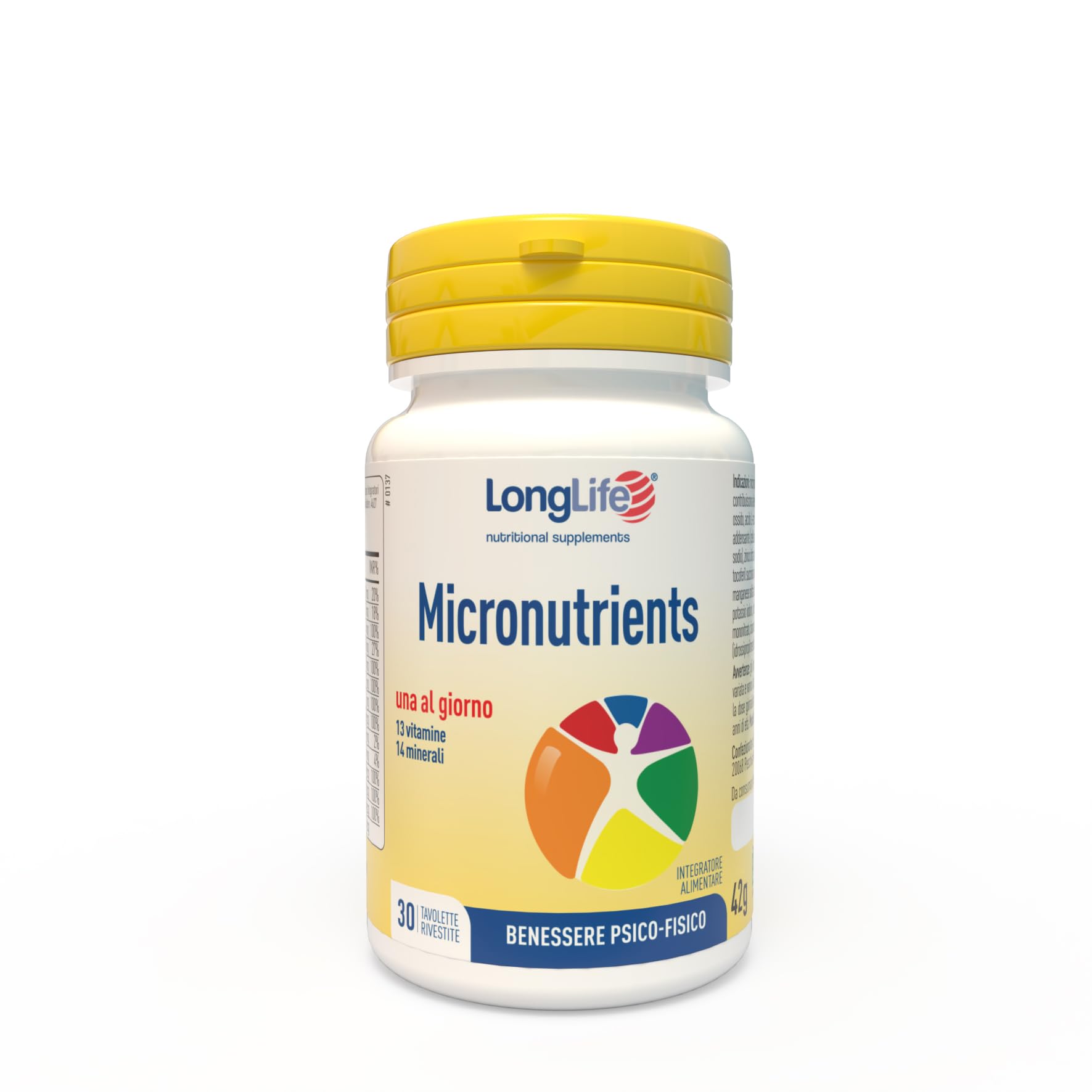 longlife-micronutrients-multivitaminico-13-vitamine-14-minerali-30-tavolette image 1