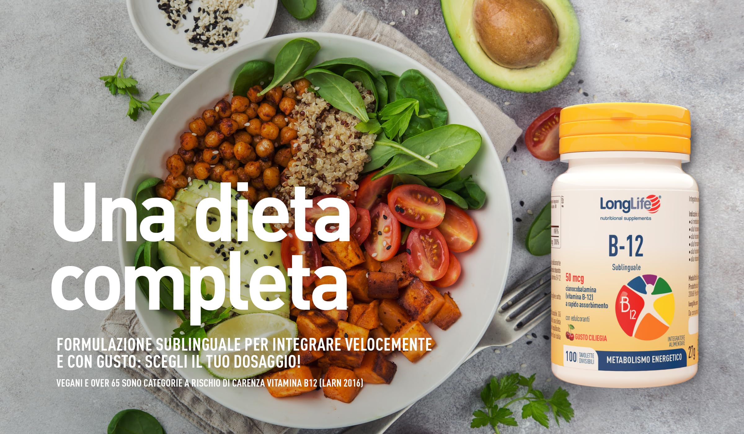 longlife-b12-50-mcg-vitamina-b12-sublinguale-100-tavolette image 2