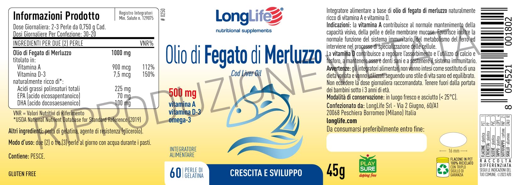 longlife-olio-di-fegato-di-merluzzo-500mg-perle-omega-3-epa-dha-vitamina-a-d3 image 3