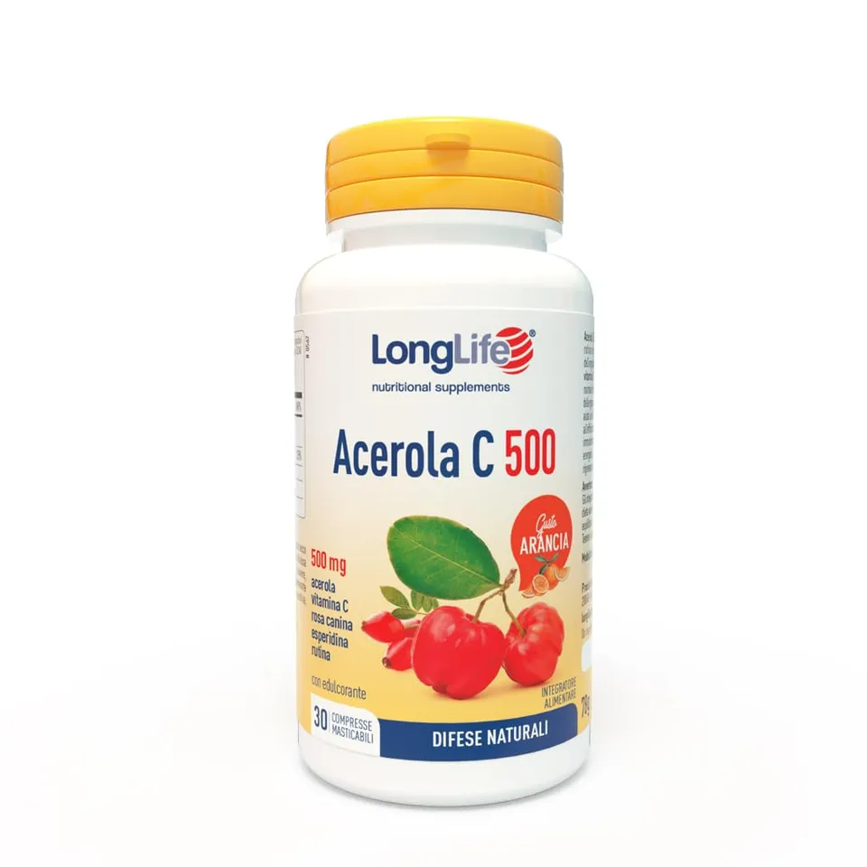 longlife-acerola-c-500-vitamina-c-masticabile-gusto-arancia-30-compresse image 1