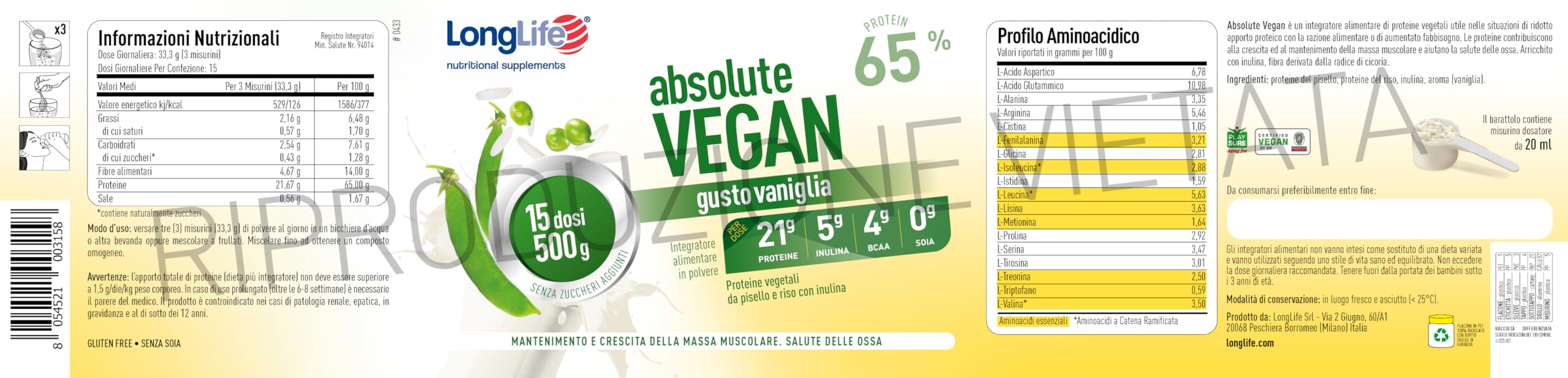 longlife-absolute-vegan-proteine-vegetali-pisello-e-riso-64-vaniglia-15-dosi-veg image 3
