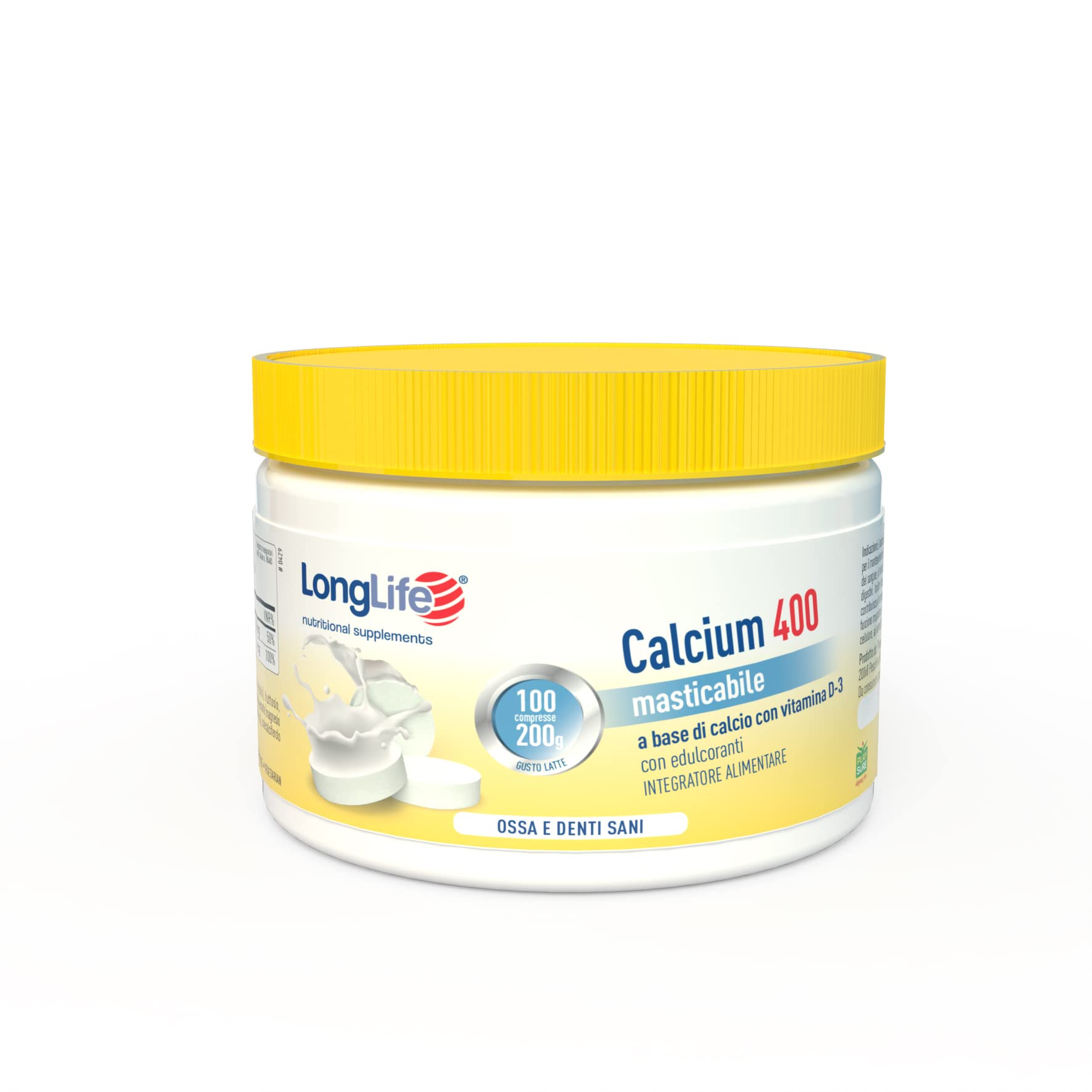 longlife-calcium-400mg-vitamina-d3-integratore-masticabile-gusto-latte image 1