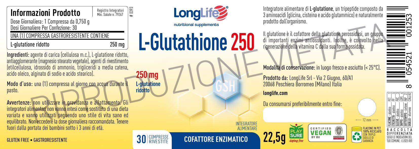 longlife-l-glutathione-250mg-gastroresistente-30-compresse image 3