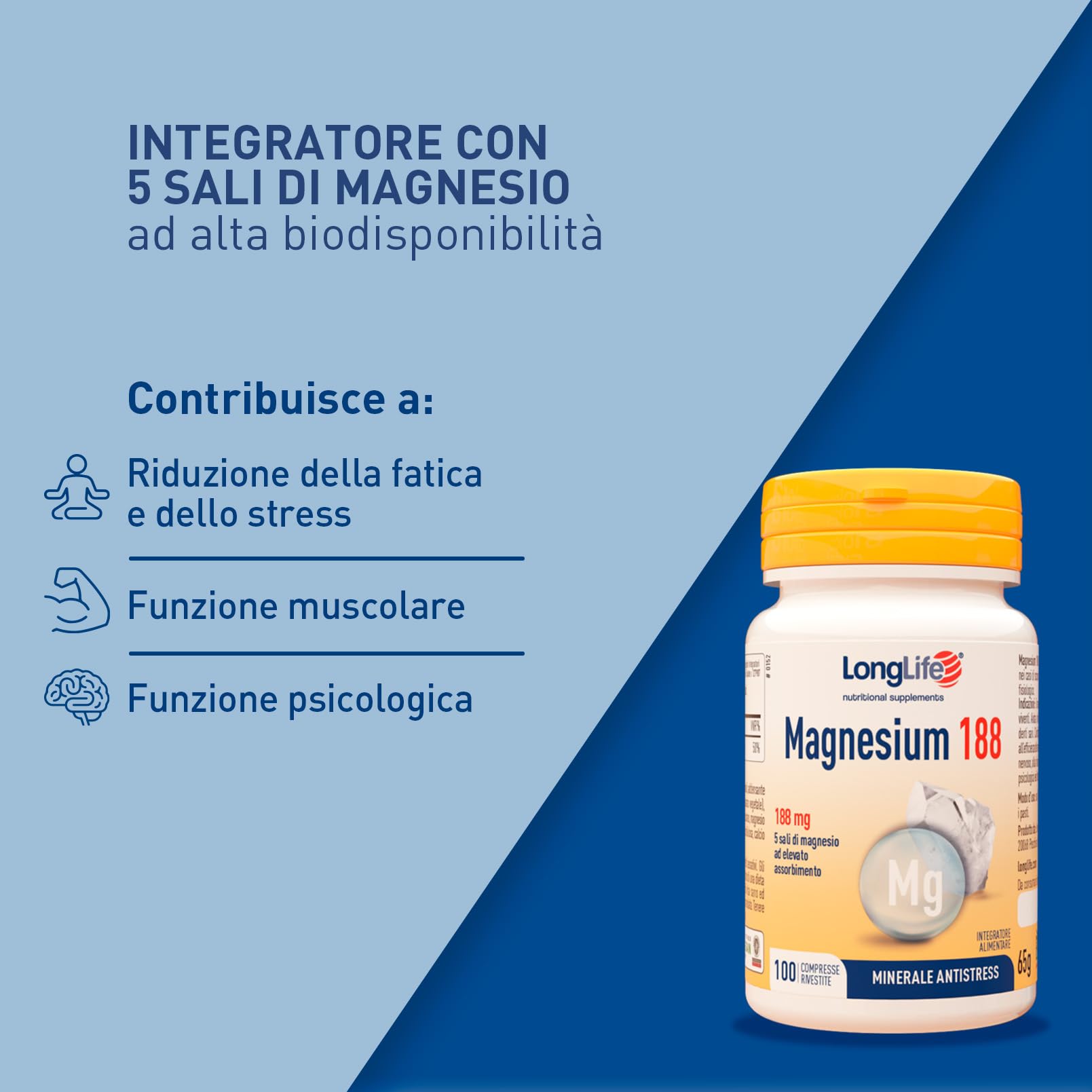 longlife-magnesium-188-integratore-magnesio-5-sali-100-compresse-rivestite-188-m image 4
