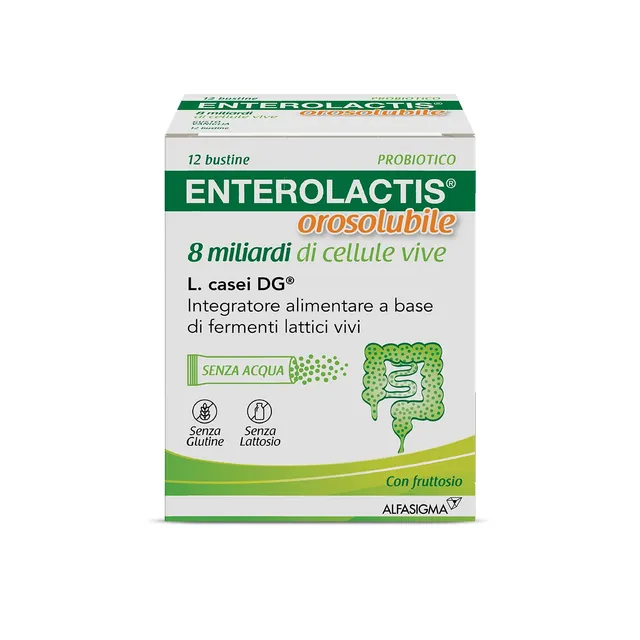 enterolactis-orosolubile-probiotico-l-casei-dg-8-miliardi-12-bustine-vaniglia image 1