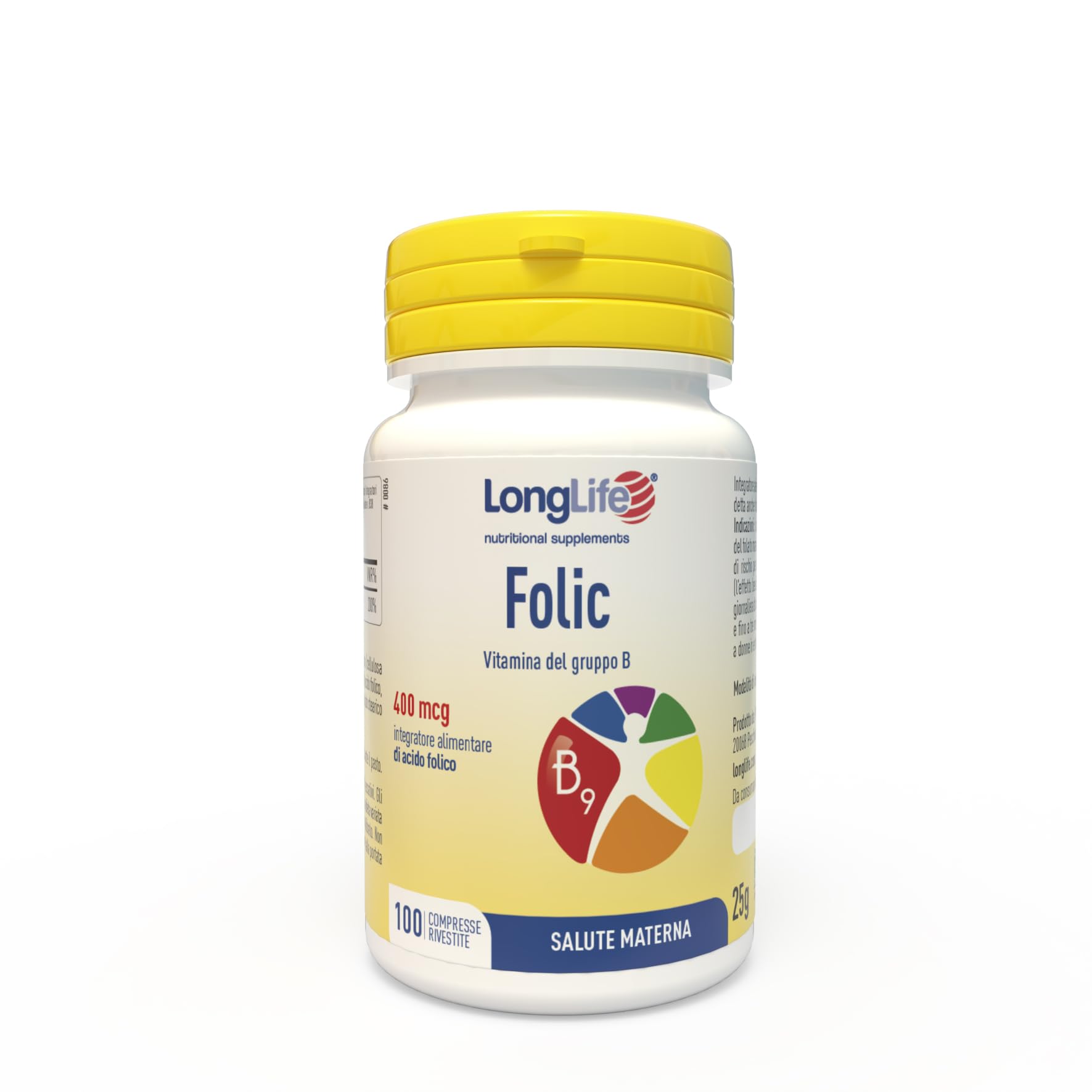 longlife-folic-acido-folico-400-mcg-100-compresse-vegano image 1