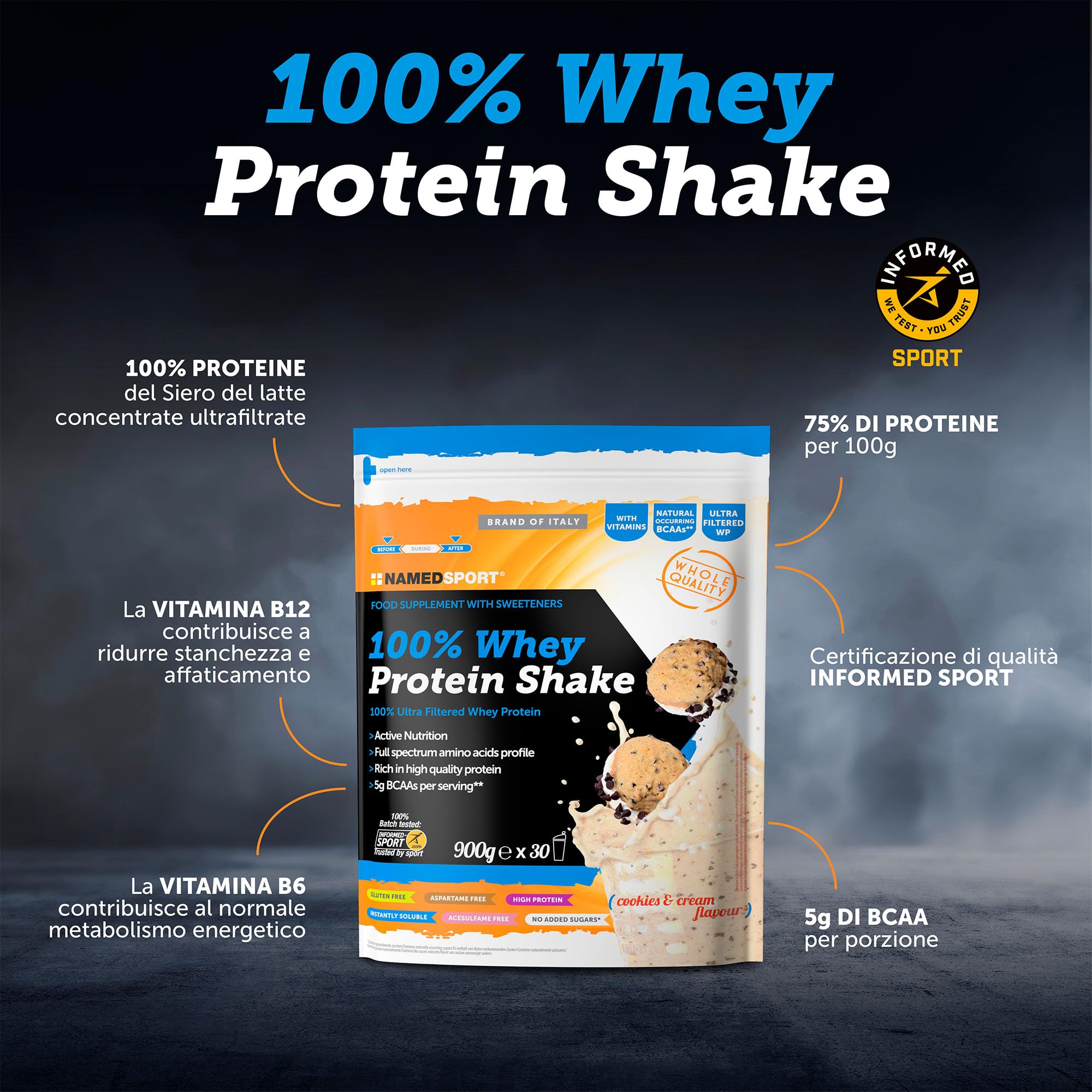 namedsport-100-whey-protein-shake-biscotti-e-crema-900-g image 2