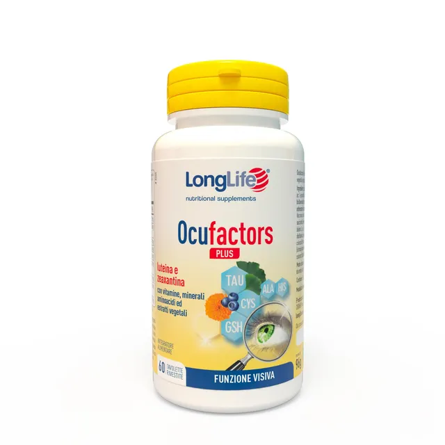 longlife-ocufactors-plus-integratore-vista-luteina-e-zeaxantina-60-tavolette image 1