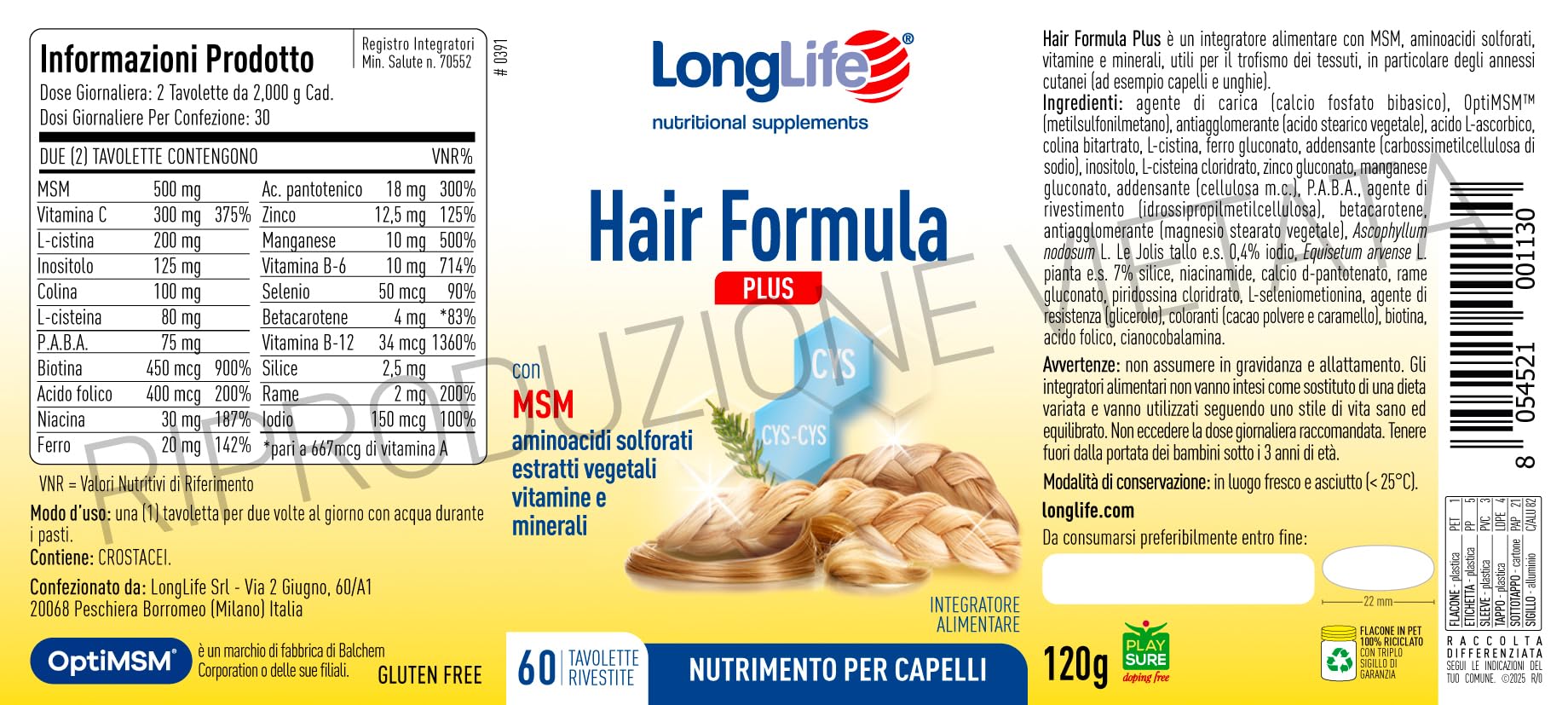 longlife-hair-formula-plus-integratore-capelli-e-unghie-60-tavolette image 3