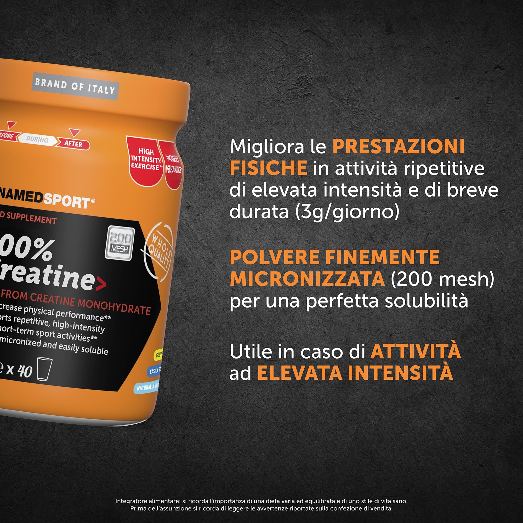 namedsport-superfood-creatina-monoidrato-pura-200-mesh-polvere-250g image 3