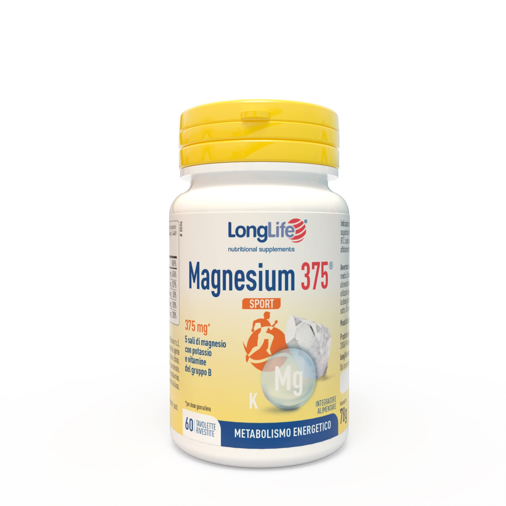 longlife-magnesium-375-sport-5-sali-magnesio-potassio-vitamine-b-tavolette image 1