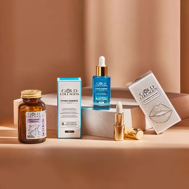 gold-collagen-kit-hydra-chic-hydra-essence-serum-anti-ageing-lip-volumiser-hyalu image 1