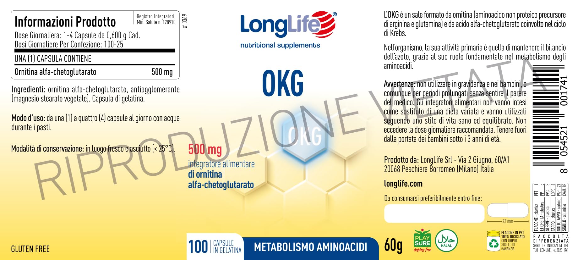 longlife-okg-ornitina-alfa-chetoglutarato-100-capsule-recupero-muscolare image 3