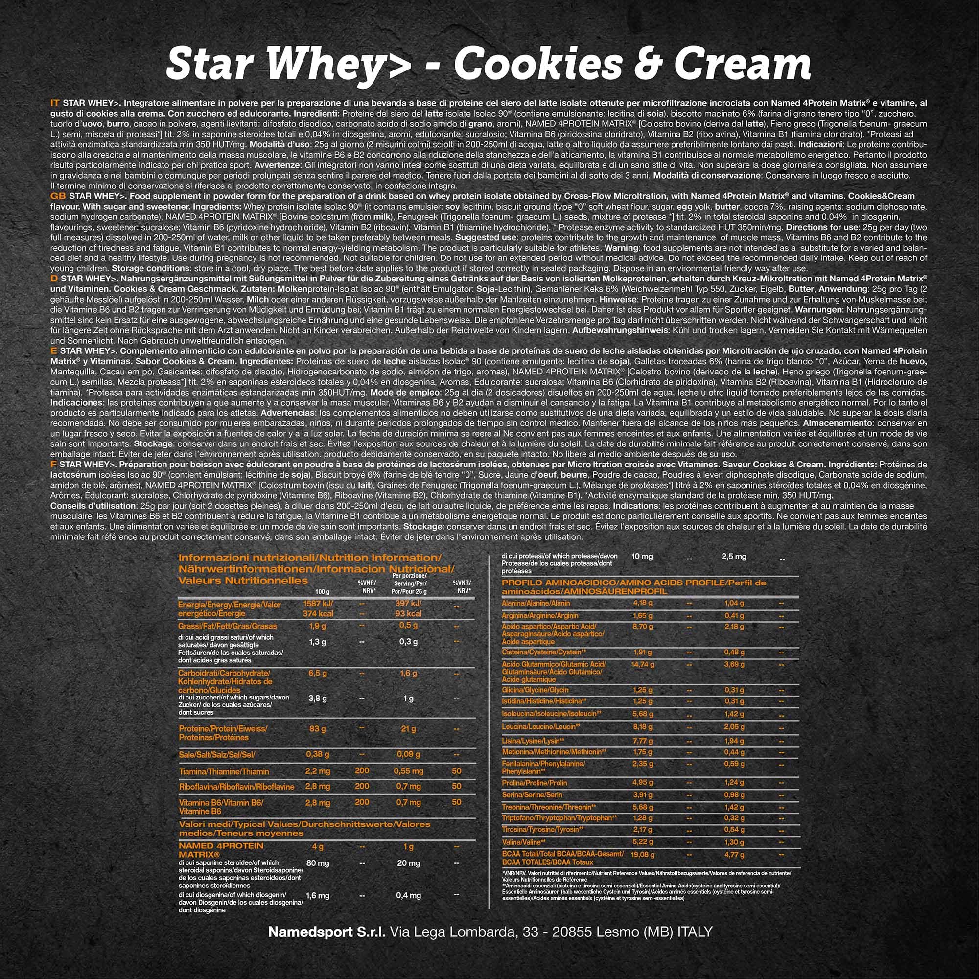 namedsport-star-whey-isolate-proteine-cookies-cream-750g image 4