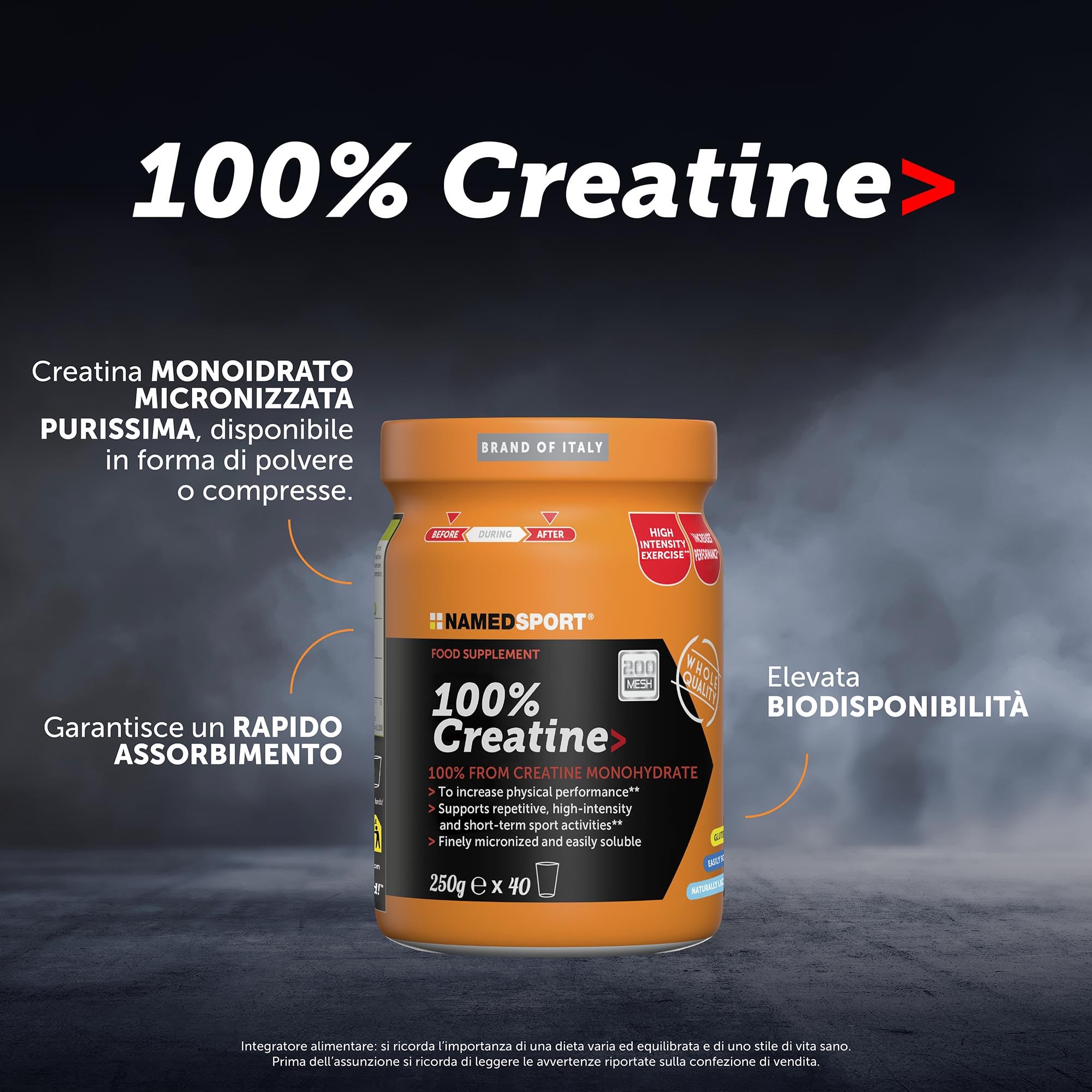 namedsport-superfood-creatina-monoidrato-pura-200-mesh-polvere-250g image 2