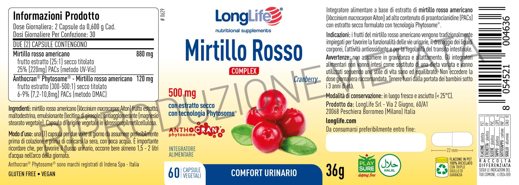 longlife-mirtillo-rosso-complex-integratore-cranberry-25-pacs-phytosome-60-capsu image 3