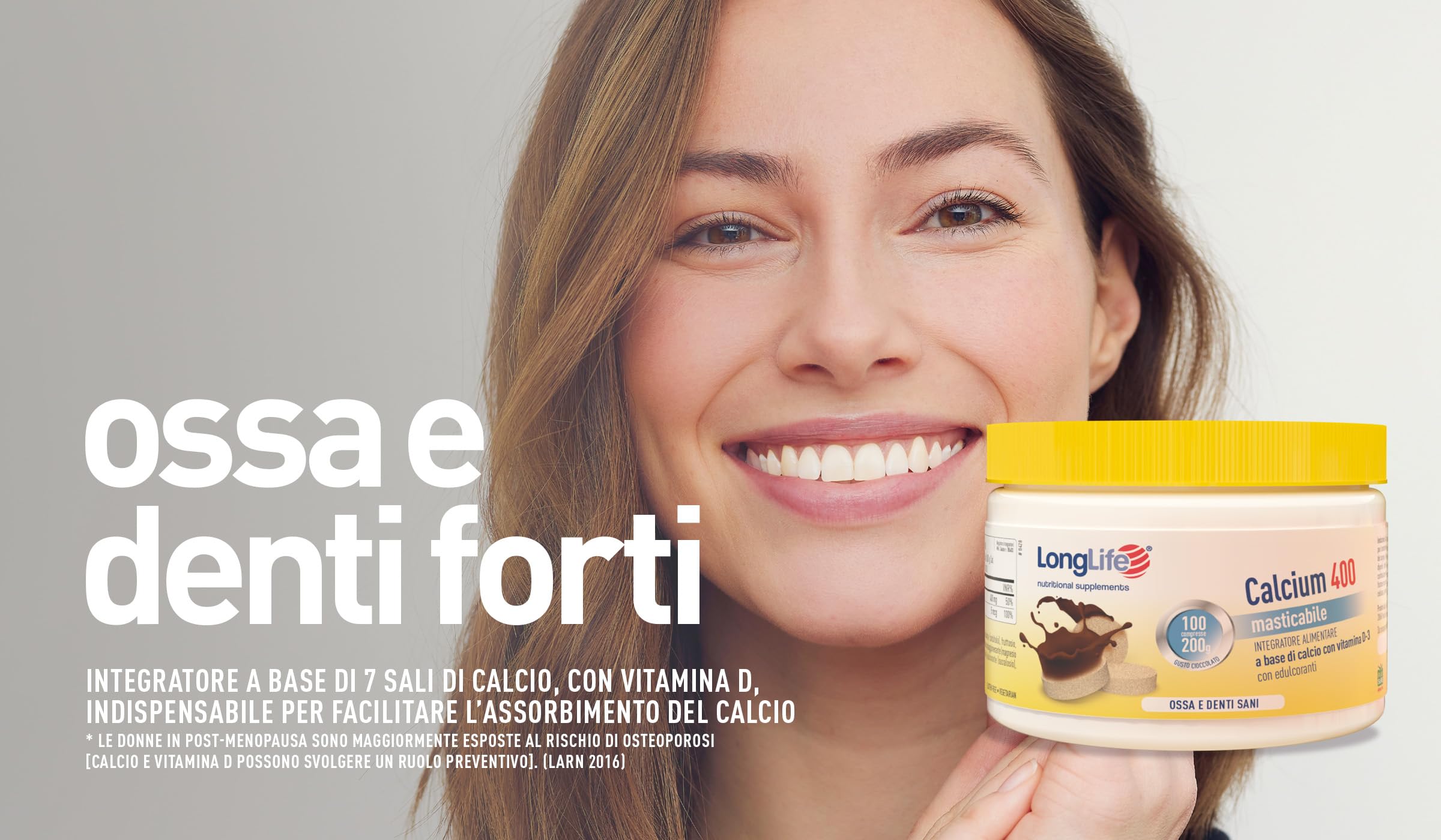 longlife-calcium-400mg-vitamina-d3-calcio-masticabile-gusto-cioccolato image 2