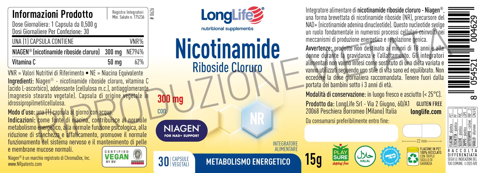 longlife-nicotinamide-riboside-cloruro-niagen-300-mg-vitamina-c-30-capsule image 3