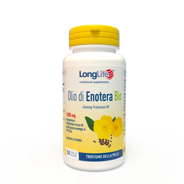 longlife-olio-di-enotera-bio-1300mg-integratore-omega-6-gla-9-in-perle image 1