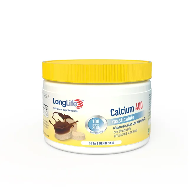longlife-calcium-400mg-vitamina-d3-calcio-masticabile-gusto-cioccolato image 1