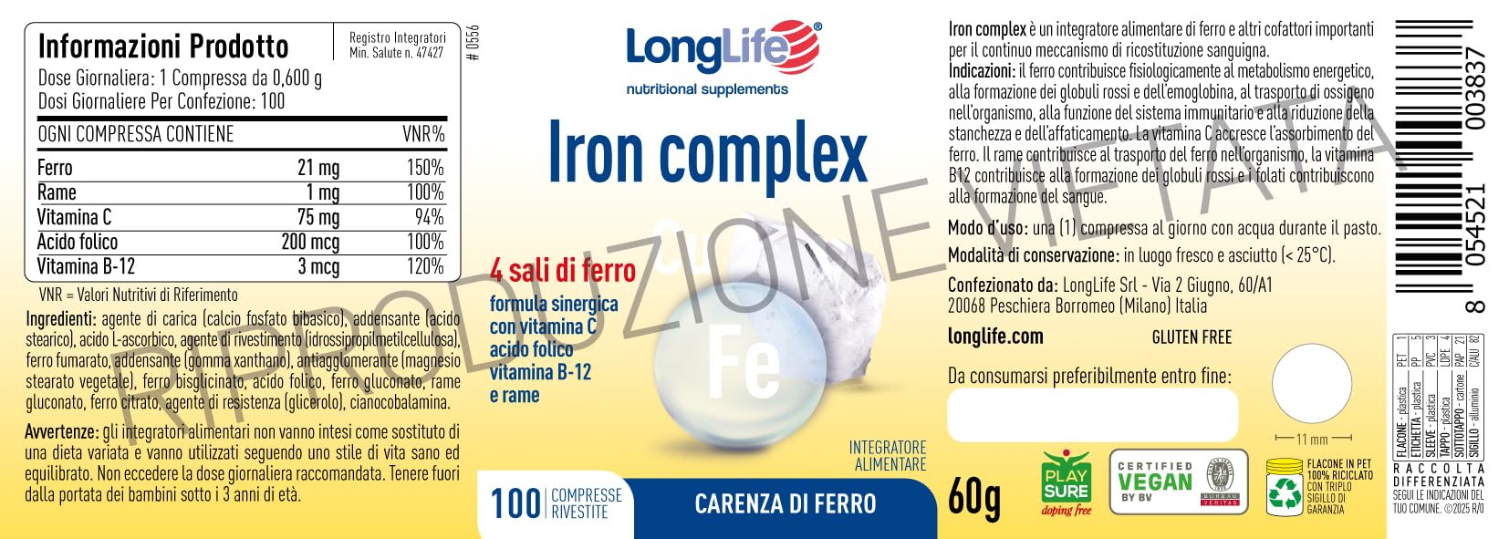 longlife-iron-complex-integratore-ferro-4-sali-vitamina-c-b12-acido-folico-e-ram image 3
