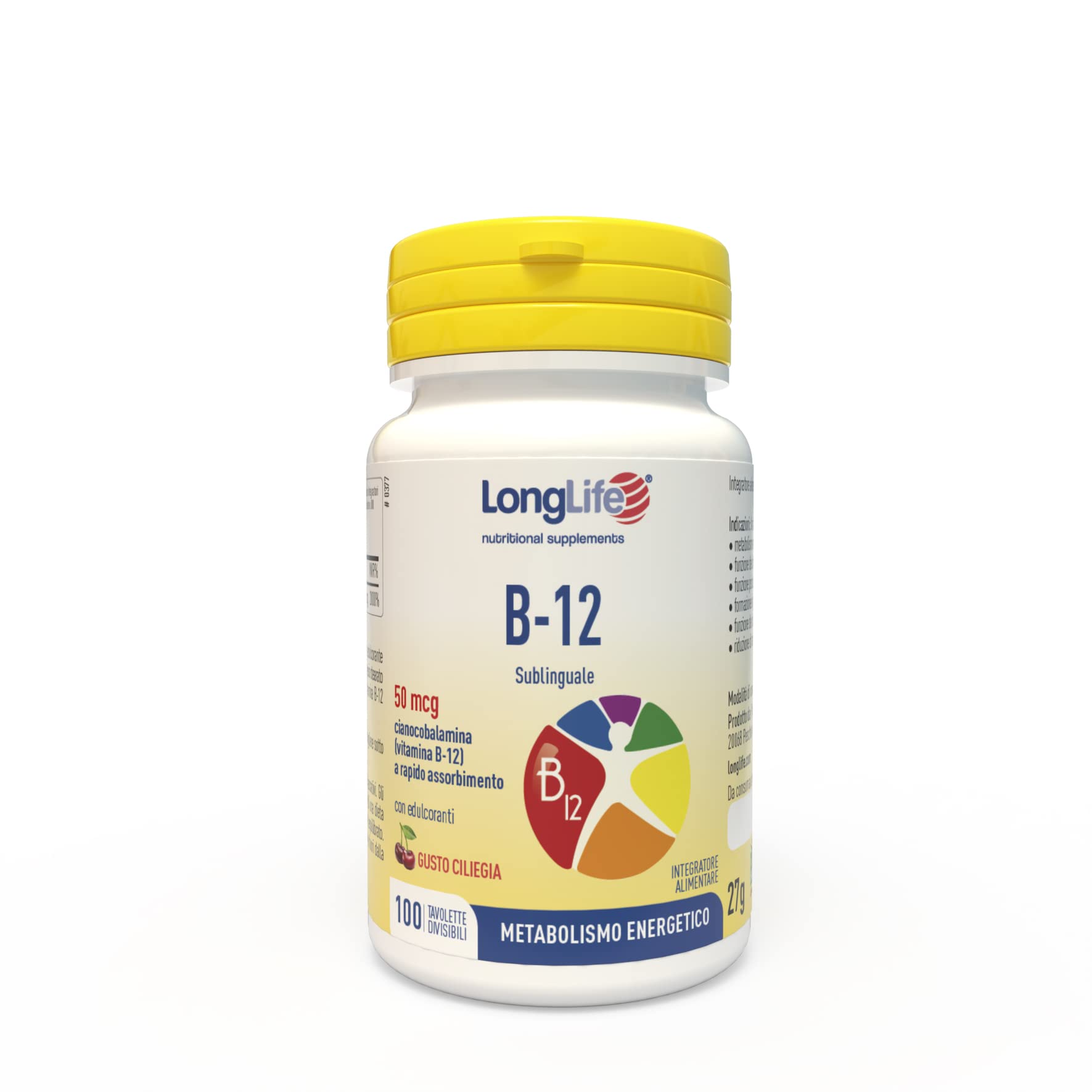 longlife-b12-50-mcg-vitamina-b12-sublinguale-100-tavolette image 1