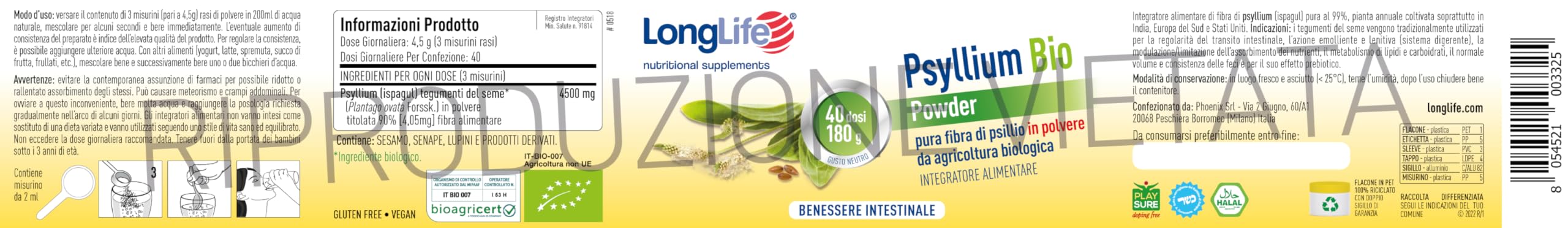 longlife-psyllium-bio-powder-fibra-di-psillio-bio-90-40-dosi image 3