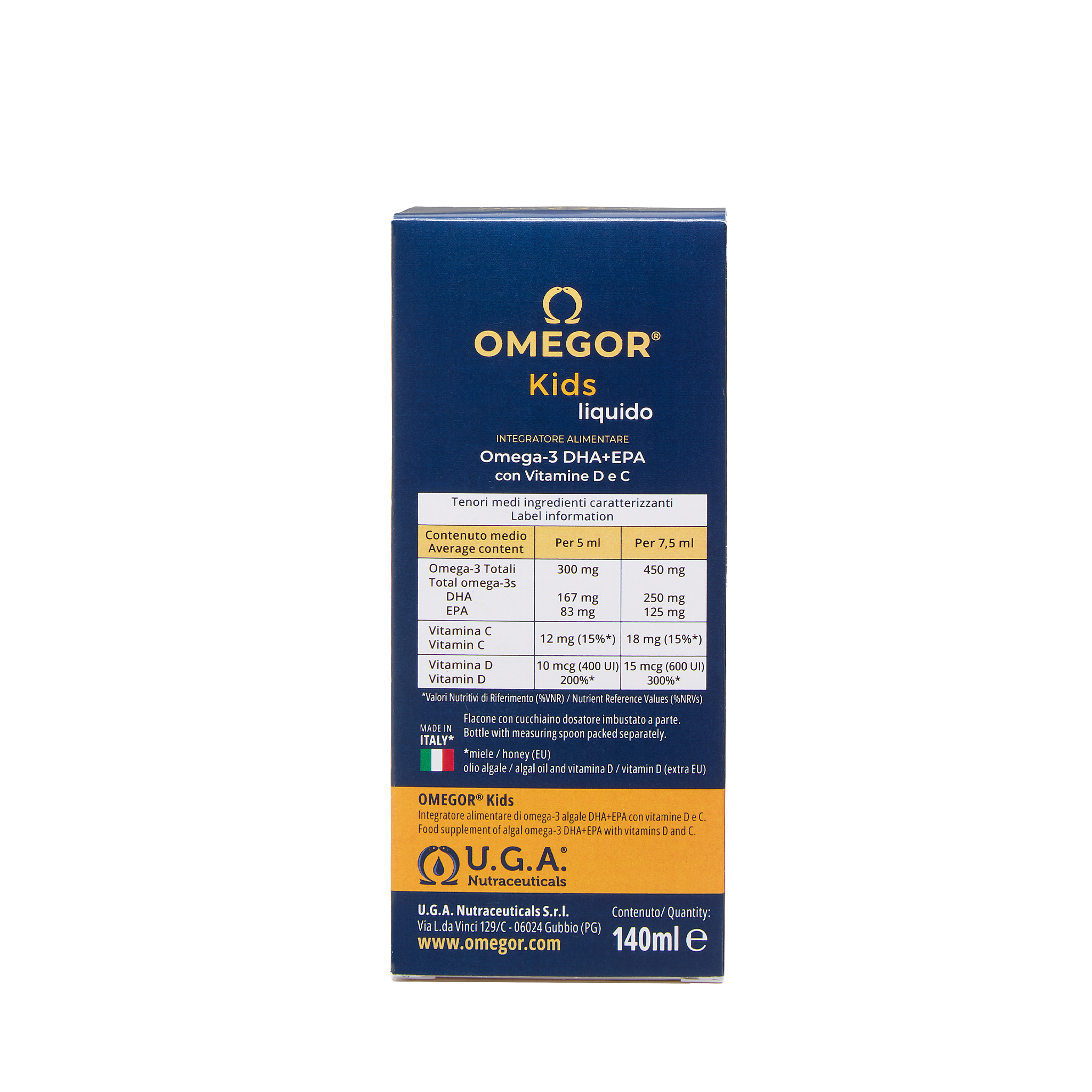 omegor-kids-liquido-omega-3-dha-da-alghe-gusto-miele-arancia-emulsione image 3
