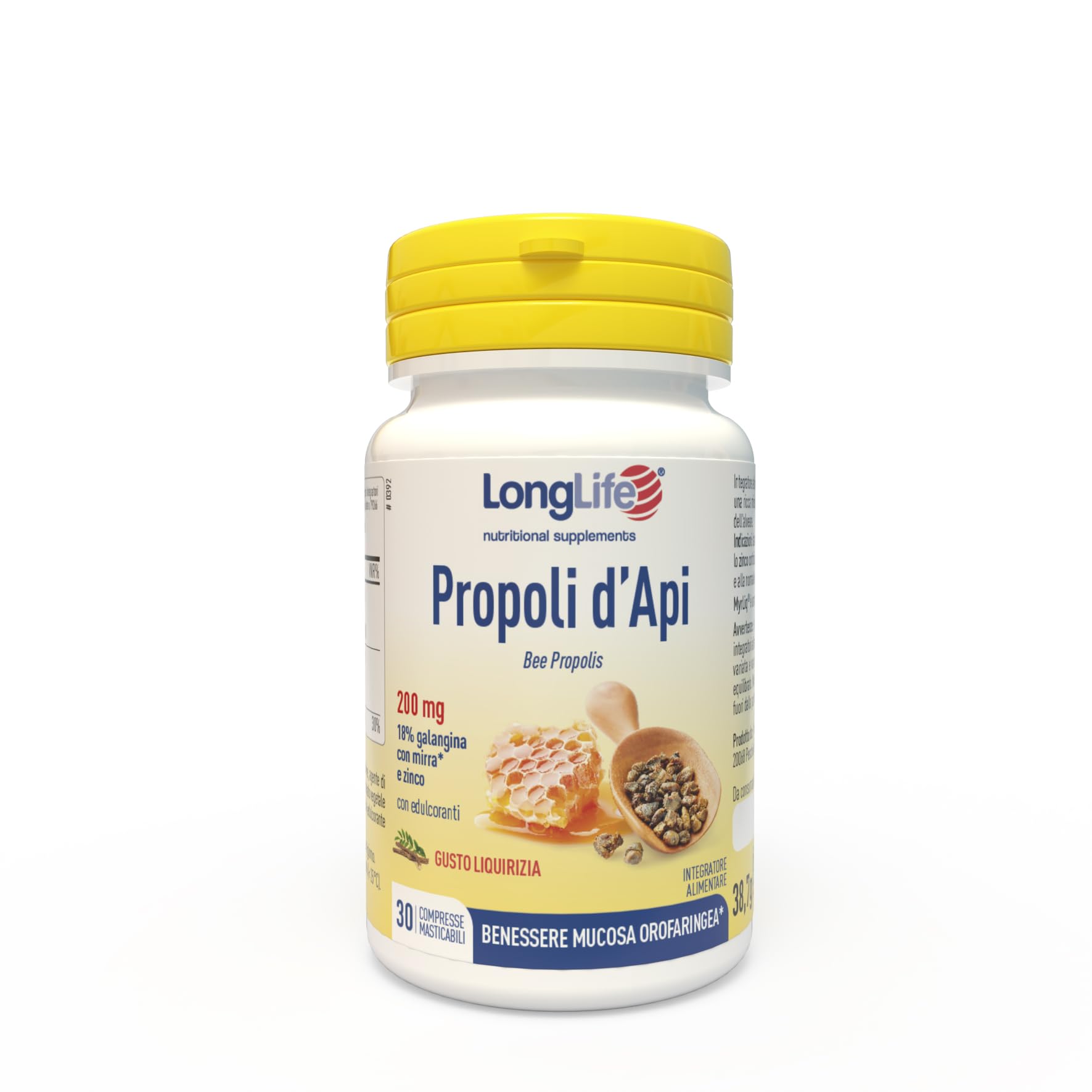 longlife-propoli-d-api-mirra-e-zinco-30-compresse-masticabili image 1